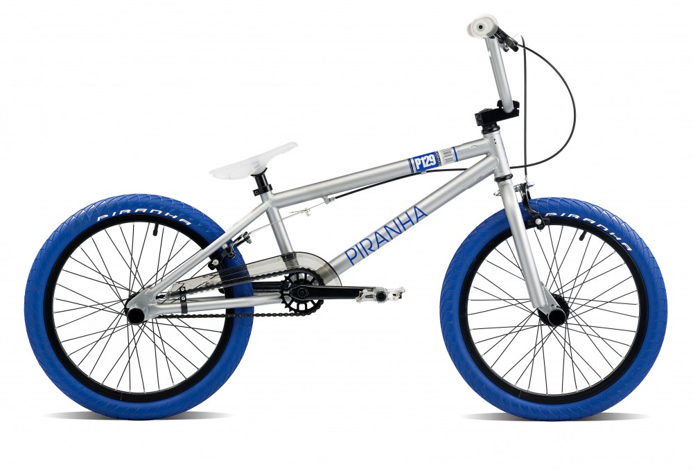 BMX Pro Bike 20" Fahrrad Freestyle Piranha P129 Silber/Blau NEU Modell 2013 eBay